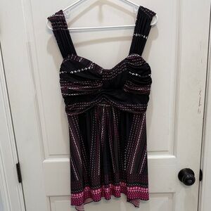 Y2K Elegant Black and Pink Women's top